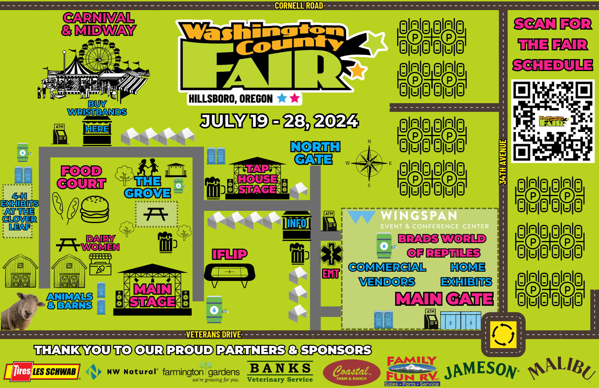 Map of 2024 Washington County Fair in Hillsboro, Oregon