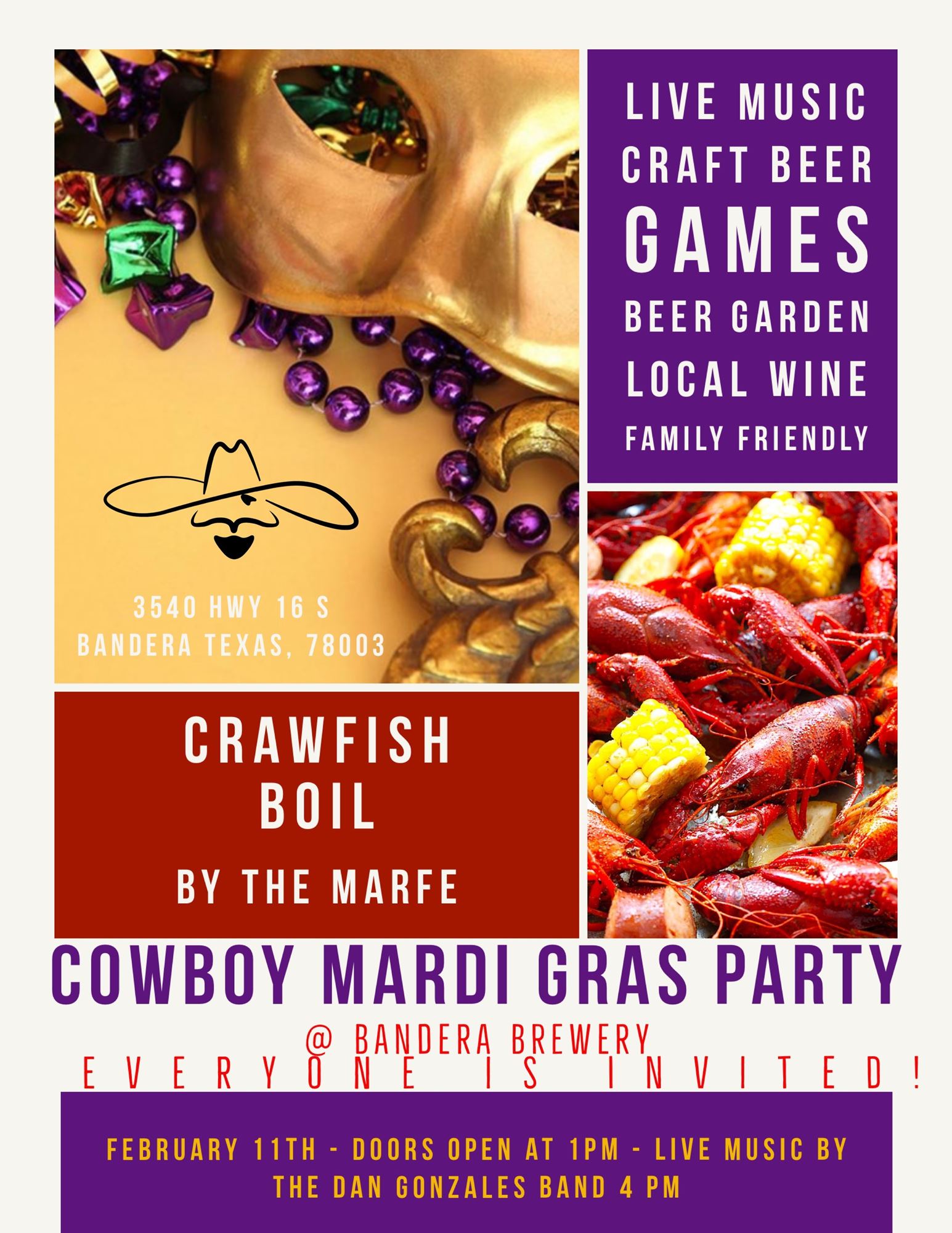 Cowboy Mardi Gras Party