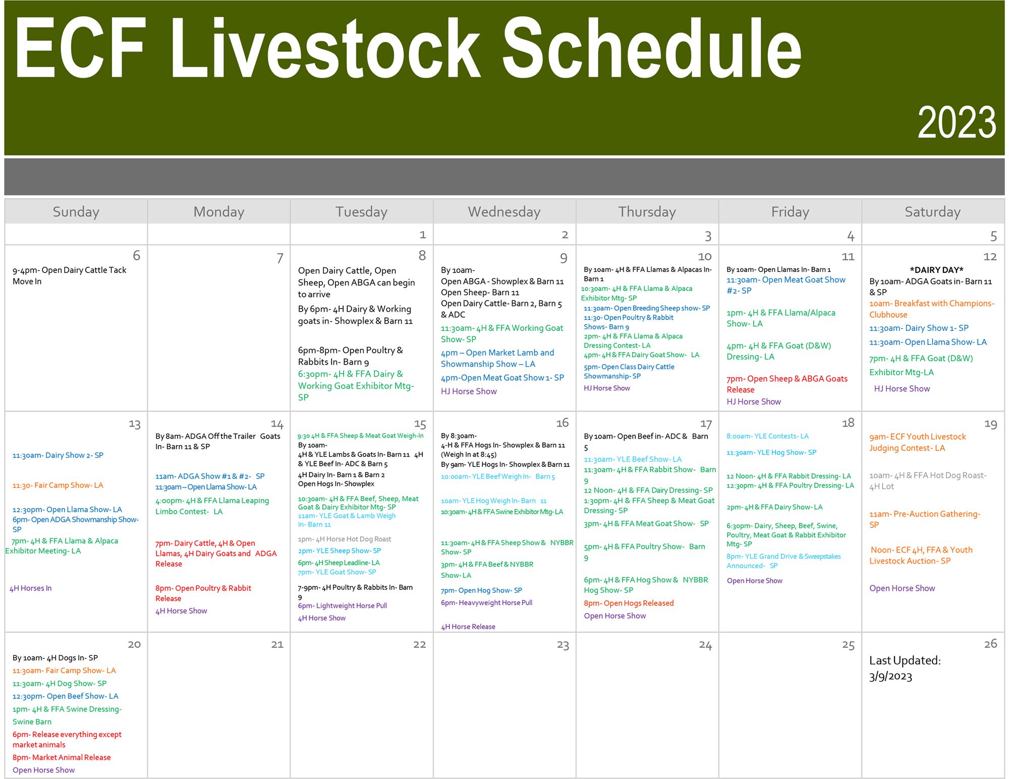 Indiana State Fair 2023 Livestock Schedule Image to u