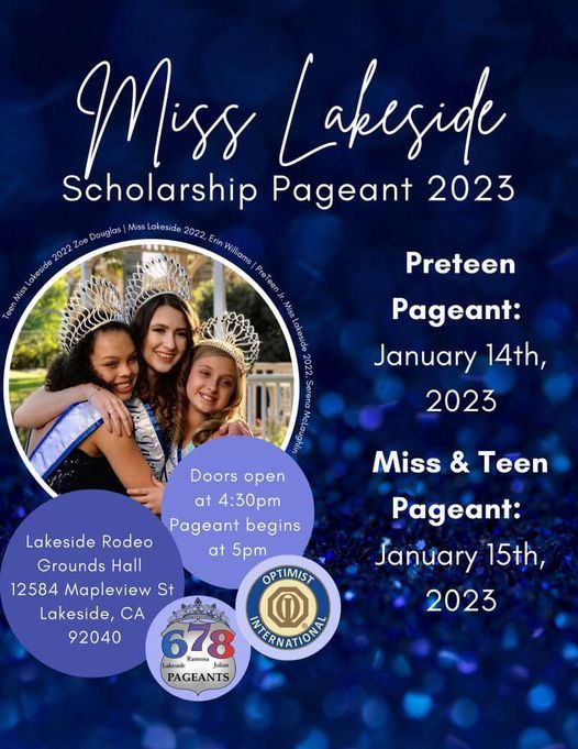 Jan 14th PreTeen and Teen Miss Lakeside Scholarship Pageant at Rodeo Hall