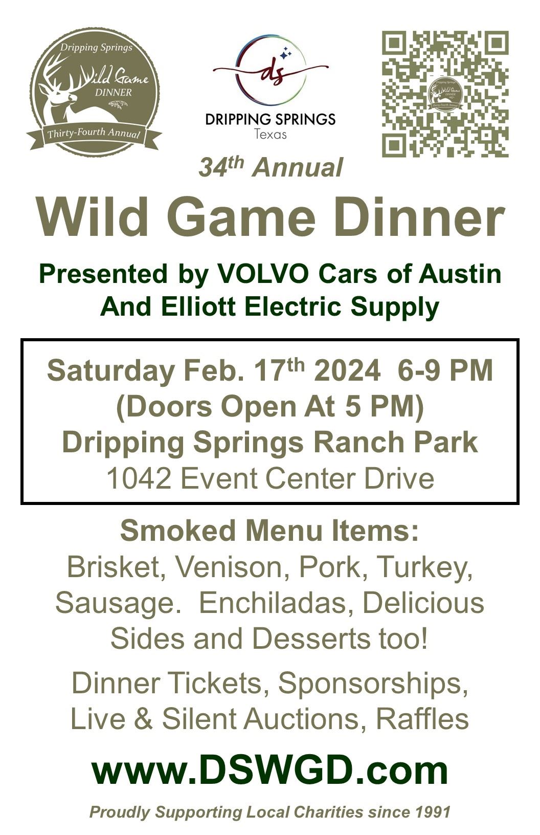 34TH ANNUAL DRIPPING SPRINGS WILD GAME DINNER