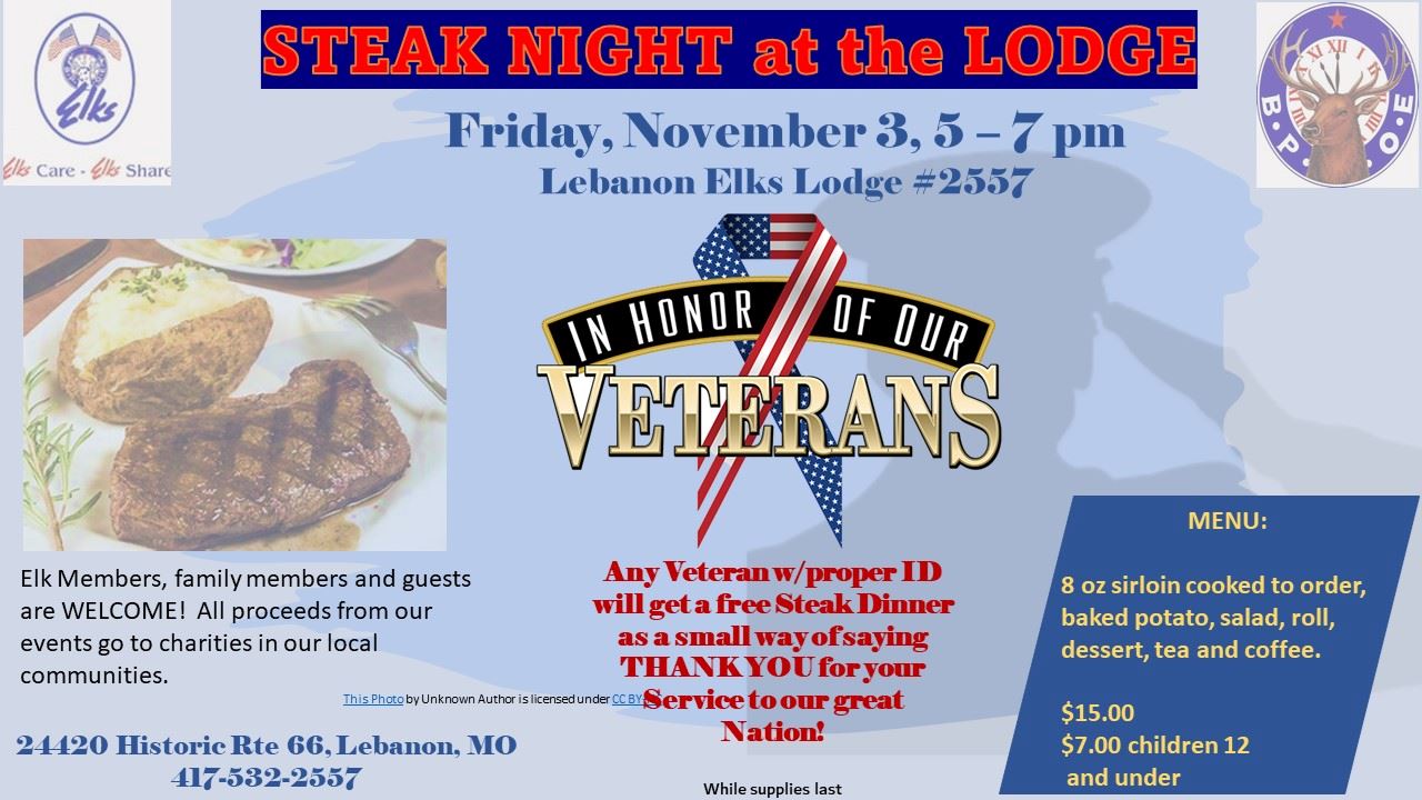 Veterans Day Steak Night