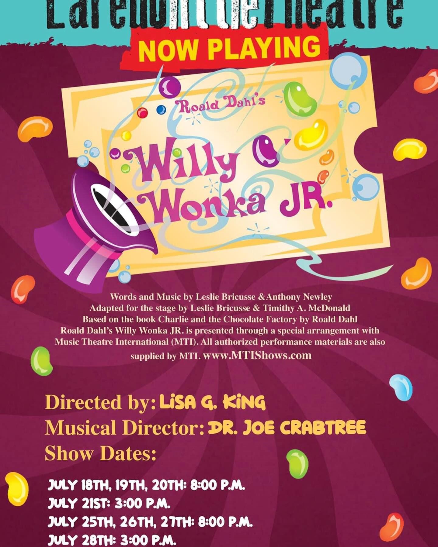 Laredo Little Theatre Willy Wonka JR.