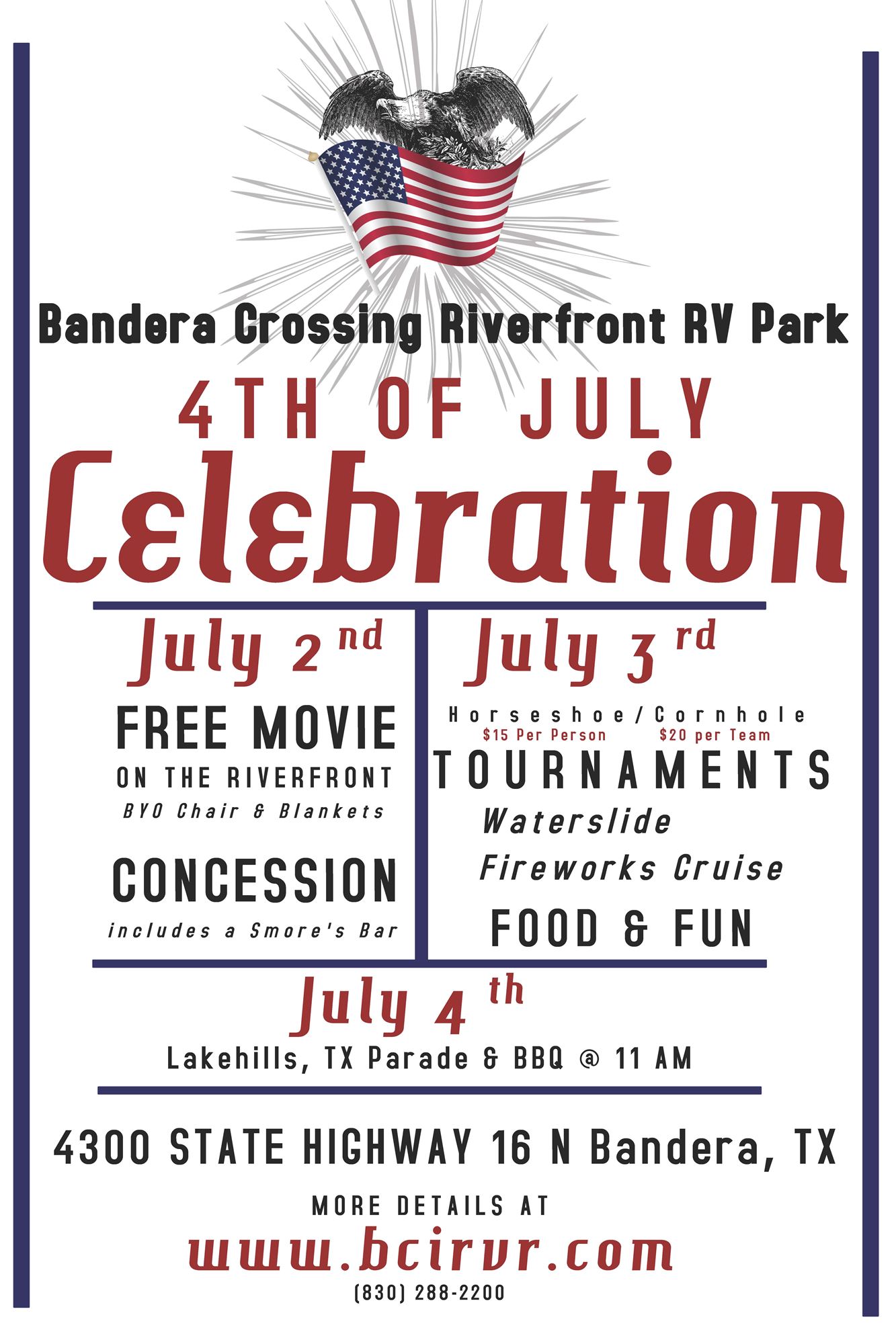 Bandera Crossing Riverfront RV Park4th Of July Celebration