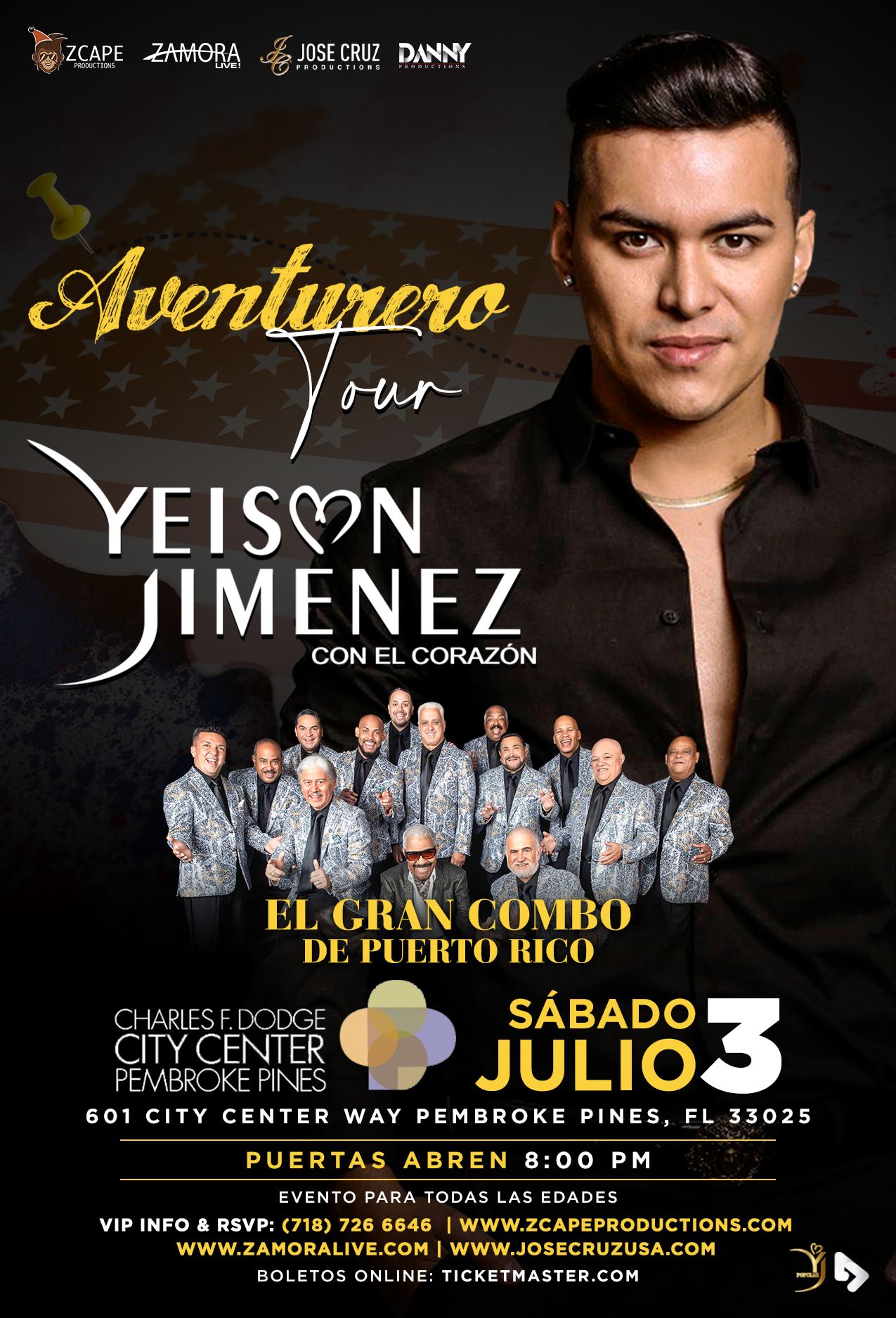 Aventurero Tour Yeison Jimenez & El Gran Combo de Puerto Rico