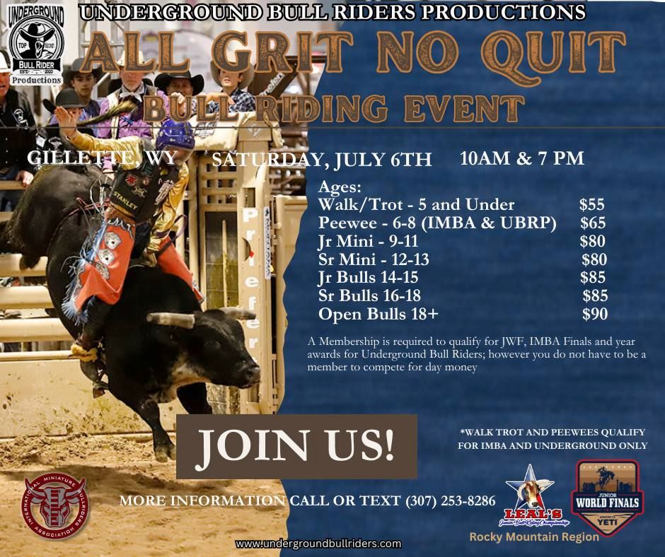 All Grit No Quit Youth and Open Bull Riding Event