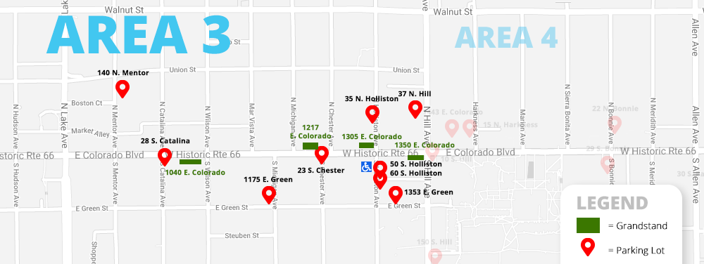 Parking Map - Tournament of Roses - Rose Bowl Game