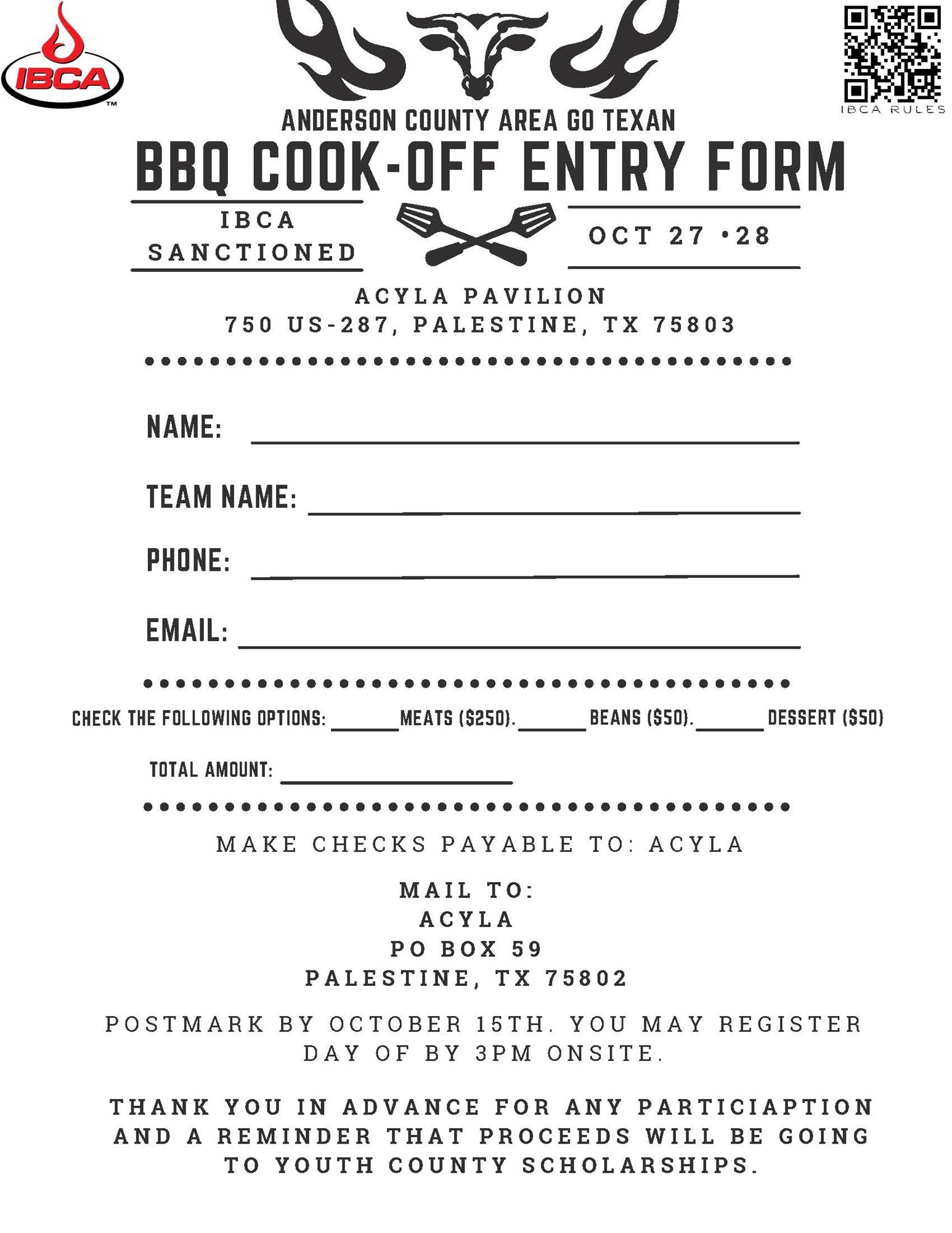 ANDERSON COUNTY AREA GO TEXAN BBQ COOKOFF