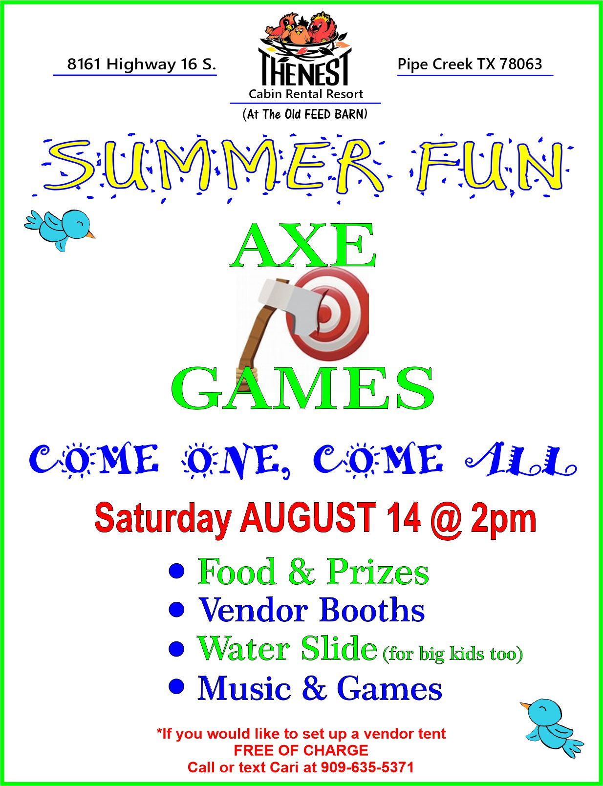 Axe Games at the Nest