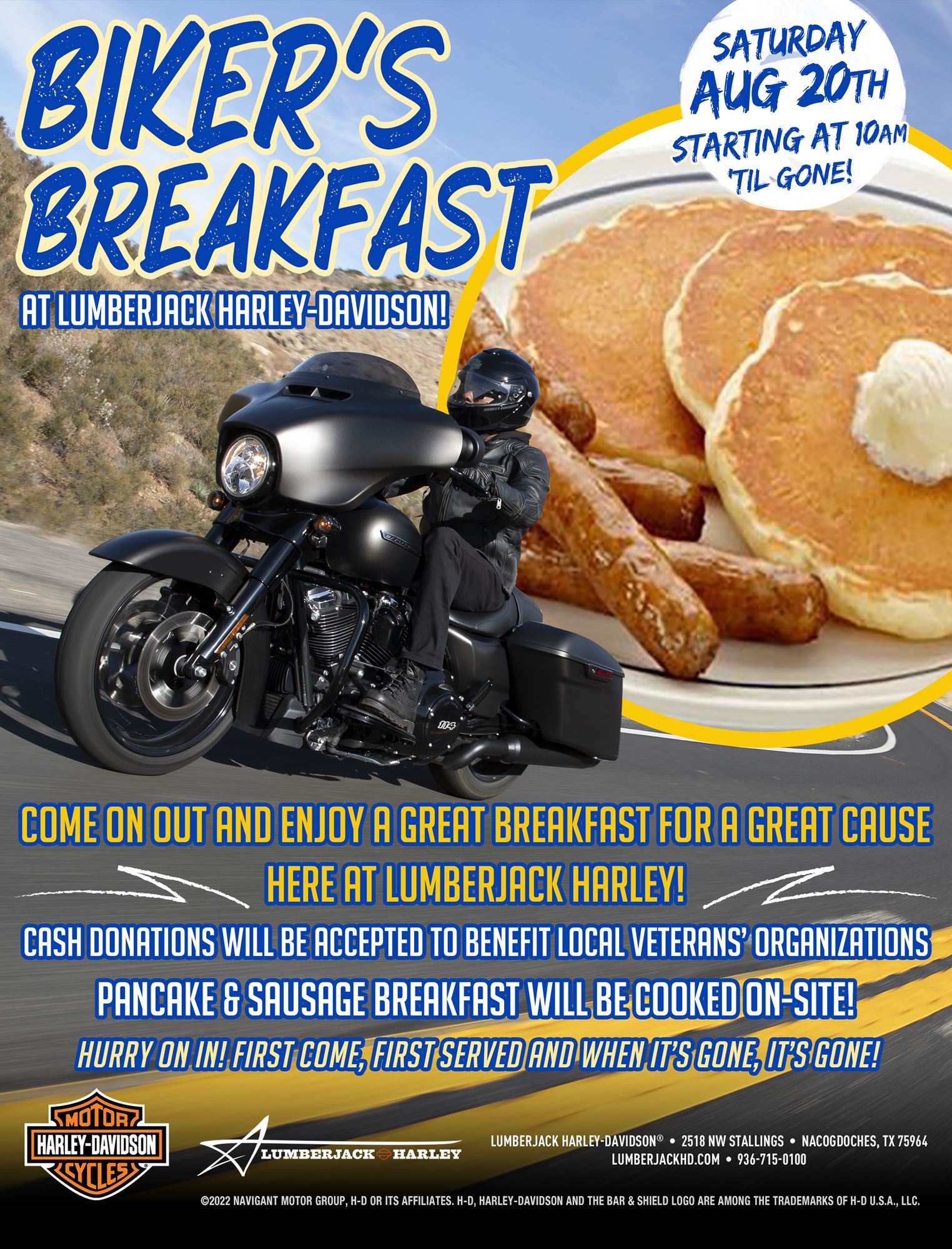 Biker's Breakfast at Lumberjack Harley