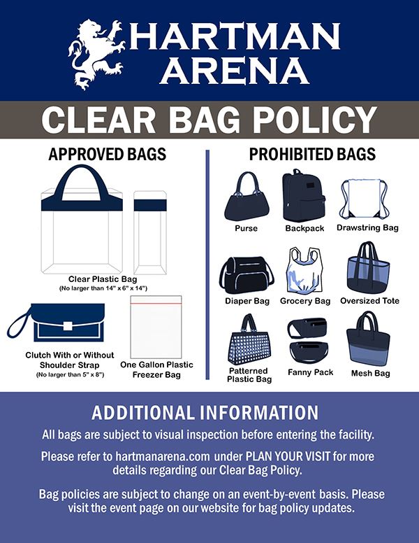 clear bag policy sign