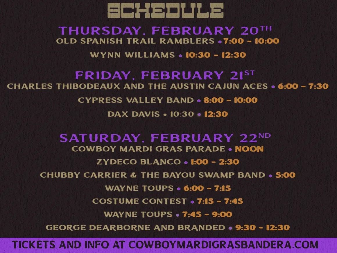 bandera mardi gras 2025 schedule of events