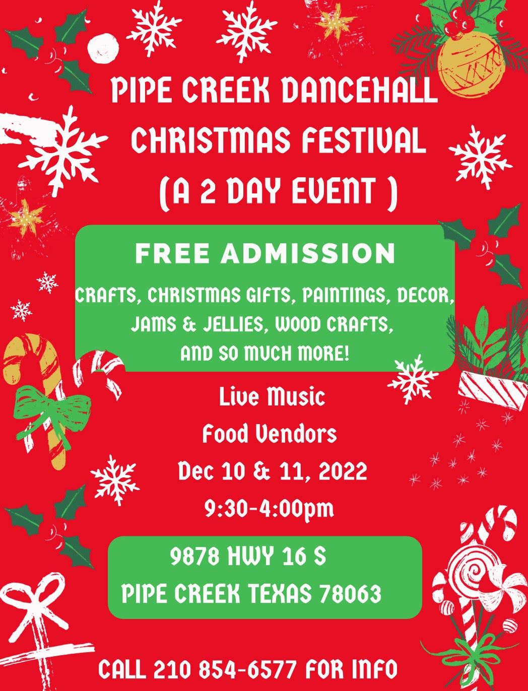 Pipe Creek Dancehall Christmas Festival