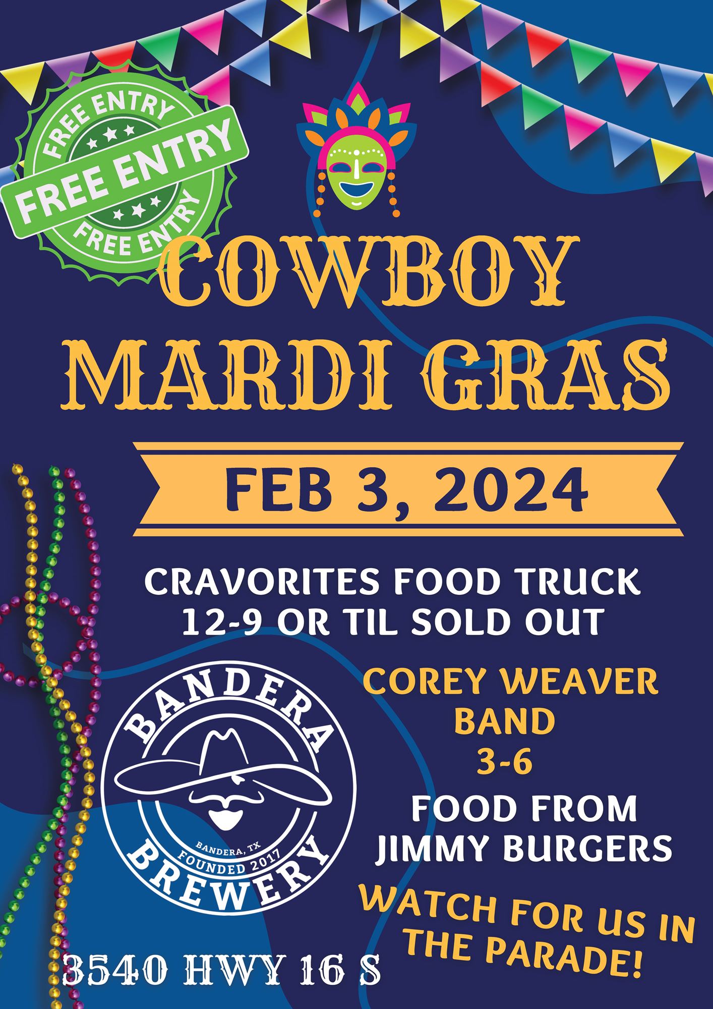 mardi gras bandera 2025 tickets