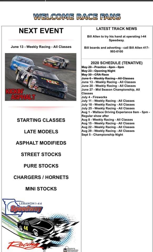 Lebanon I44 Speedway Weekly Racing