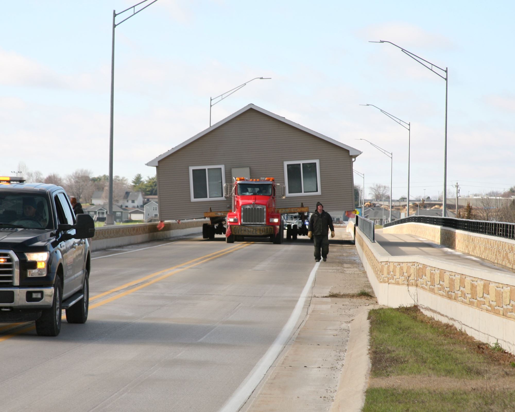 Just clearing the bridge