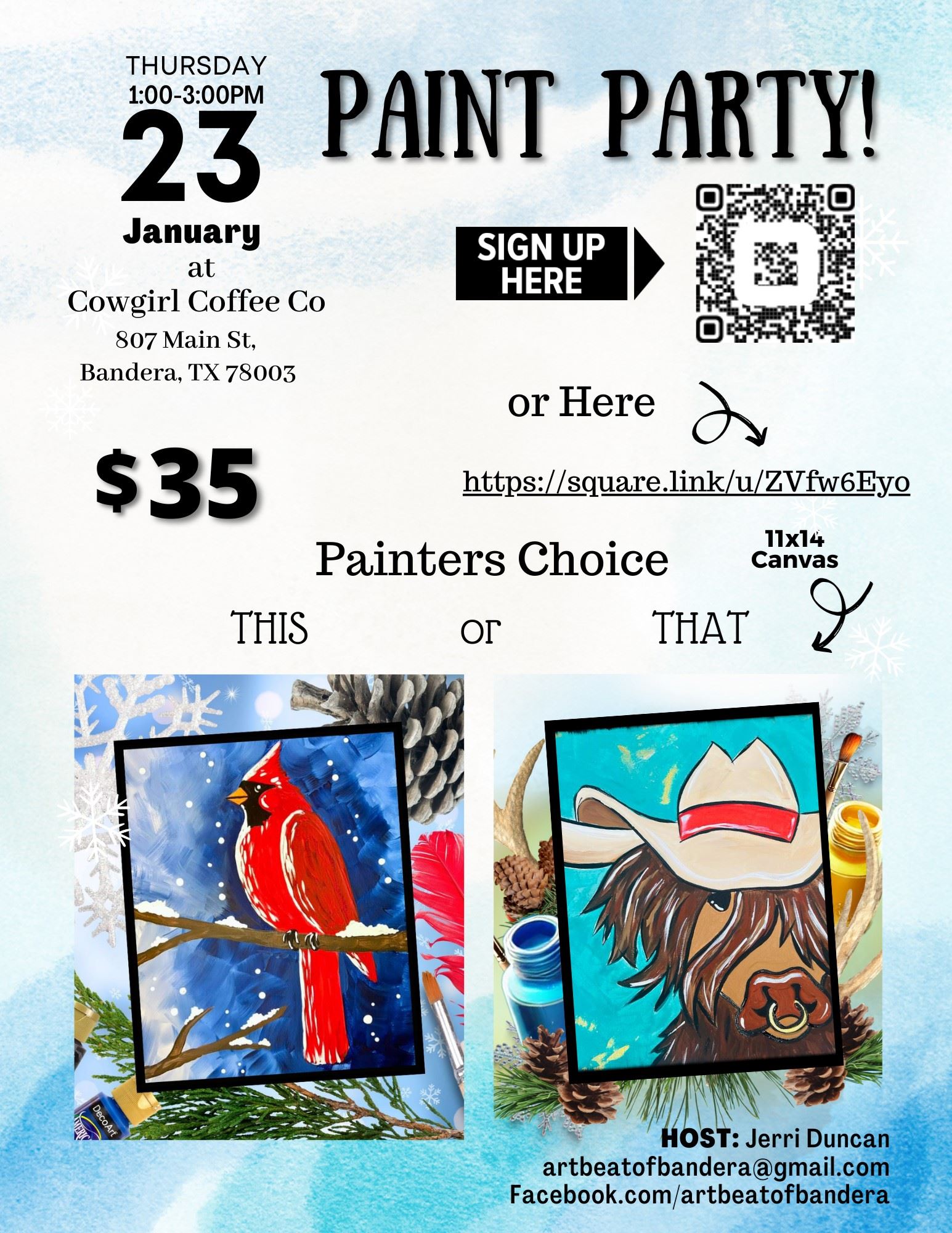 Paint Party at Cowgirl Coffee