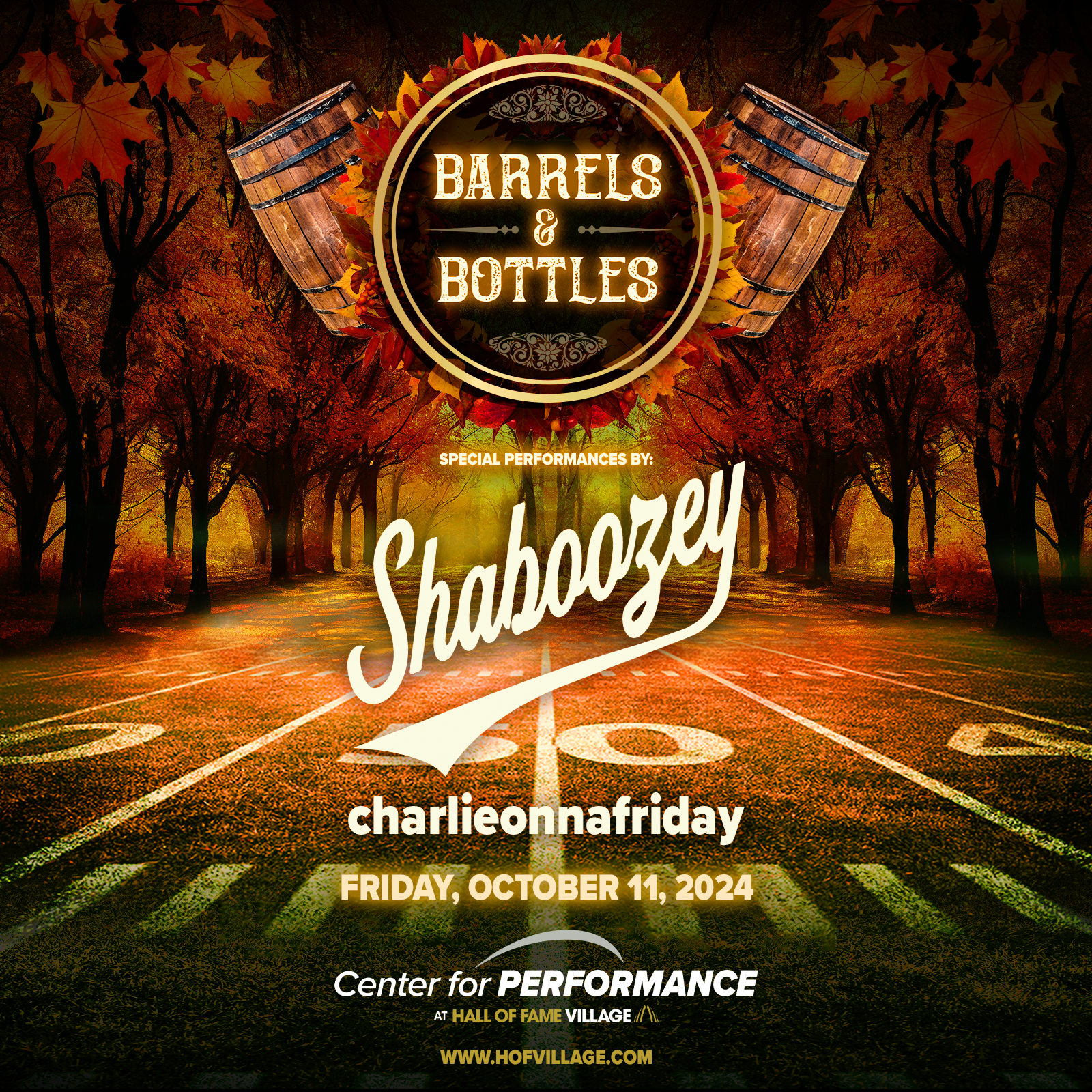 Barrels & Bottles: Special Performances by Shaboozey and charlieonnafriday at Hall of Fame Village on October 11