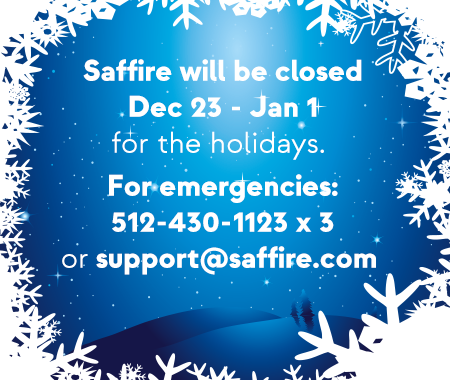 Saffire Holiday Closure