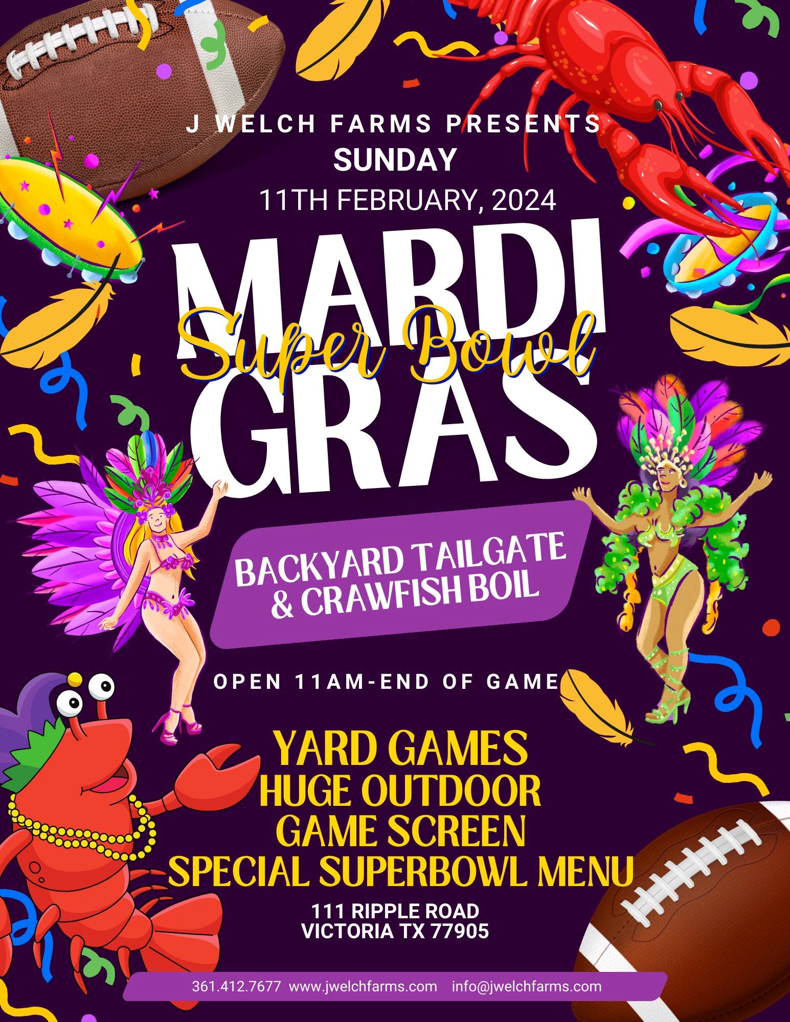 Mardi Gras Superbowl Backyard Tailgate