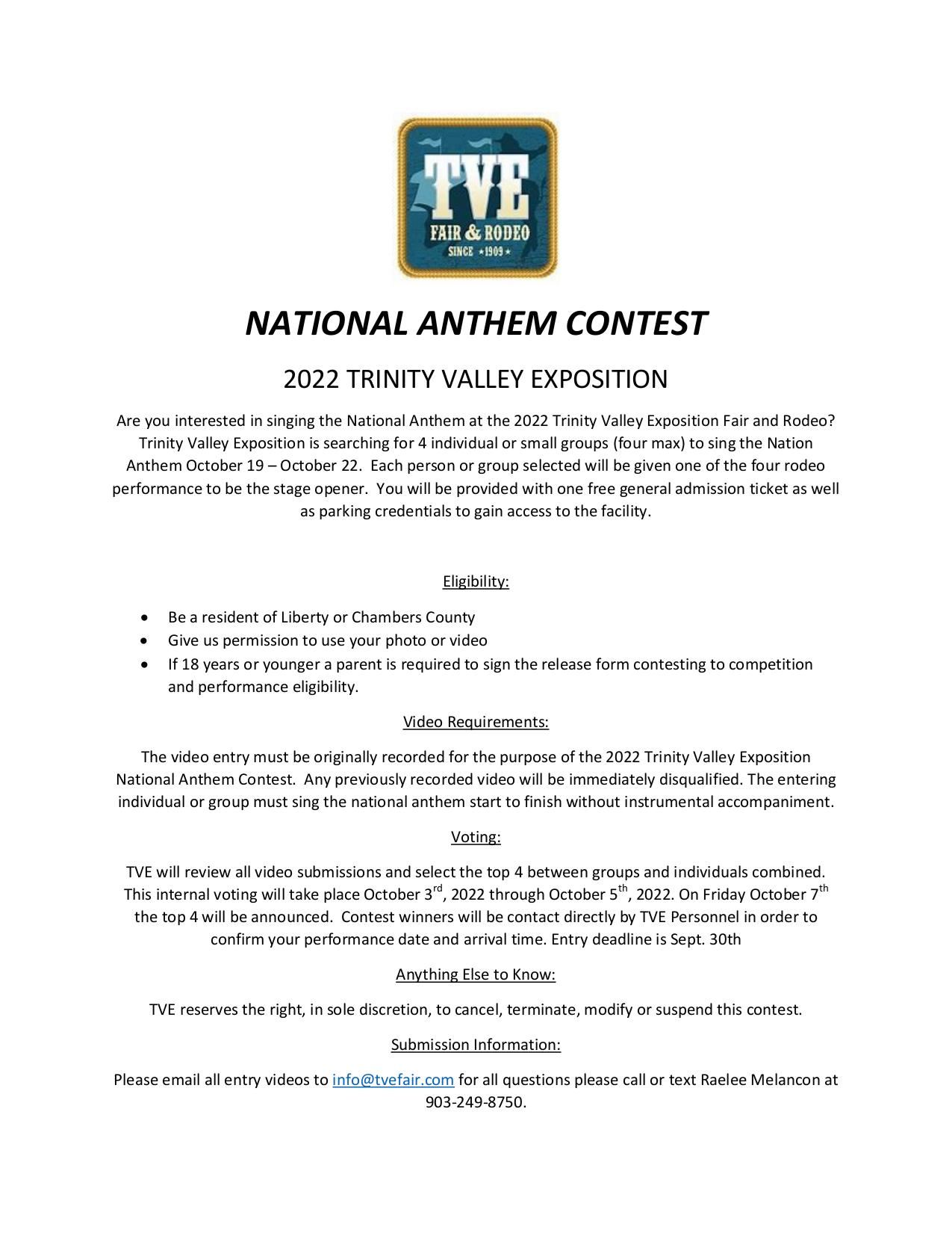 National Anthem Contest