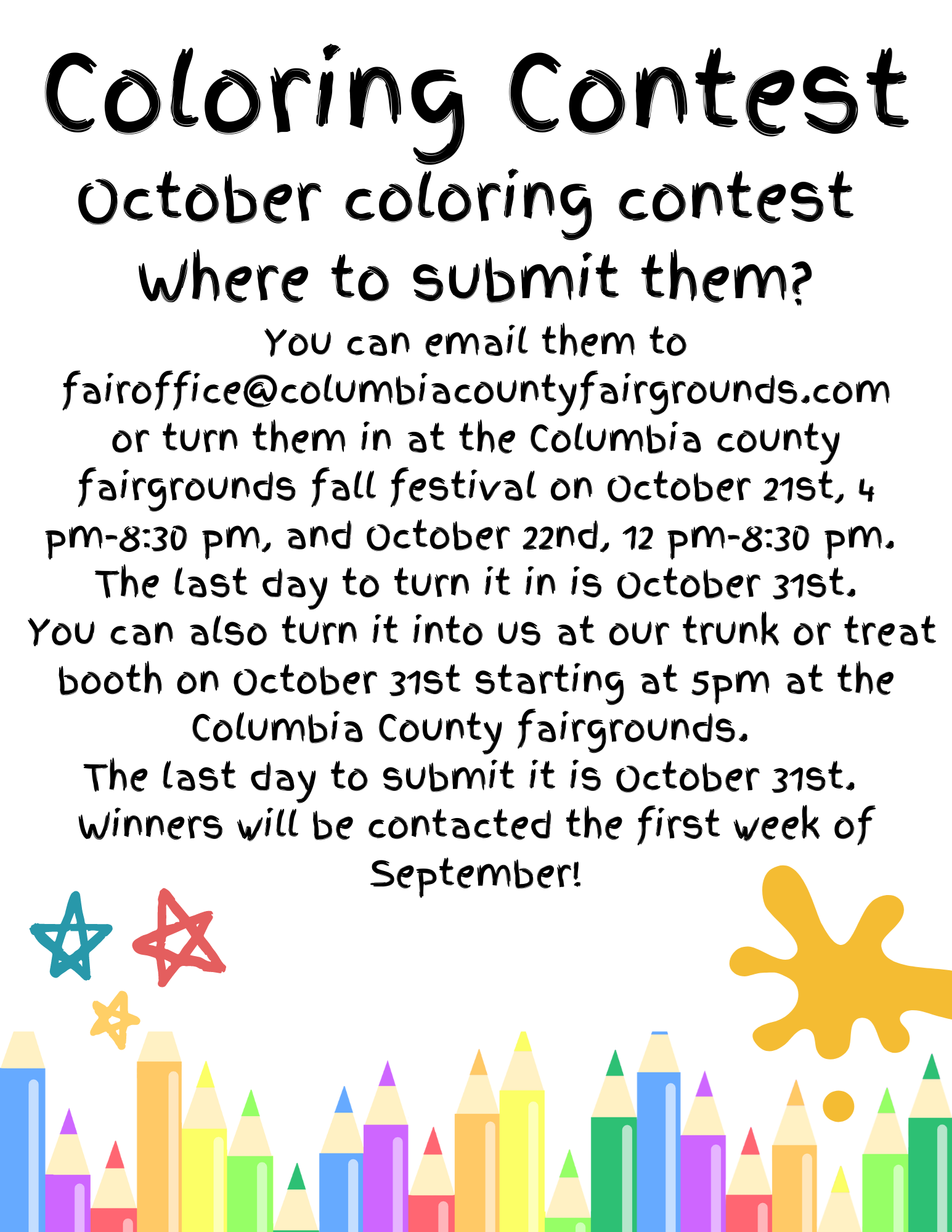 Fall Coloring Contest