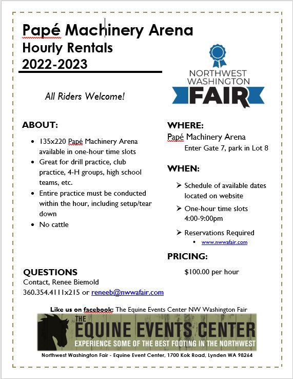 Papé Machinery Arena Hourly Rentals