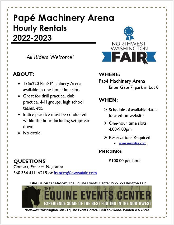 Papé Machinery Arena Hourly Rentals