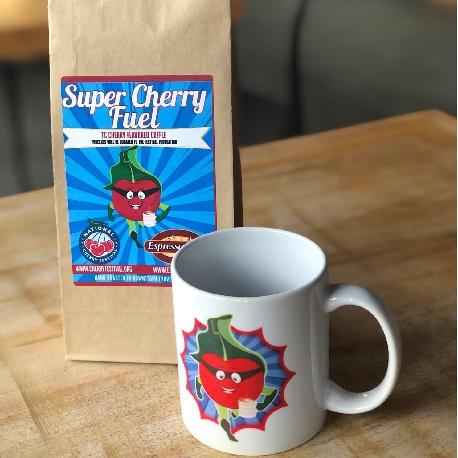 Super Cherry Fuel Coffee and Cup