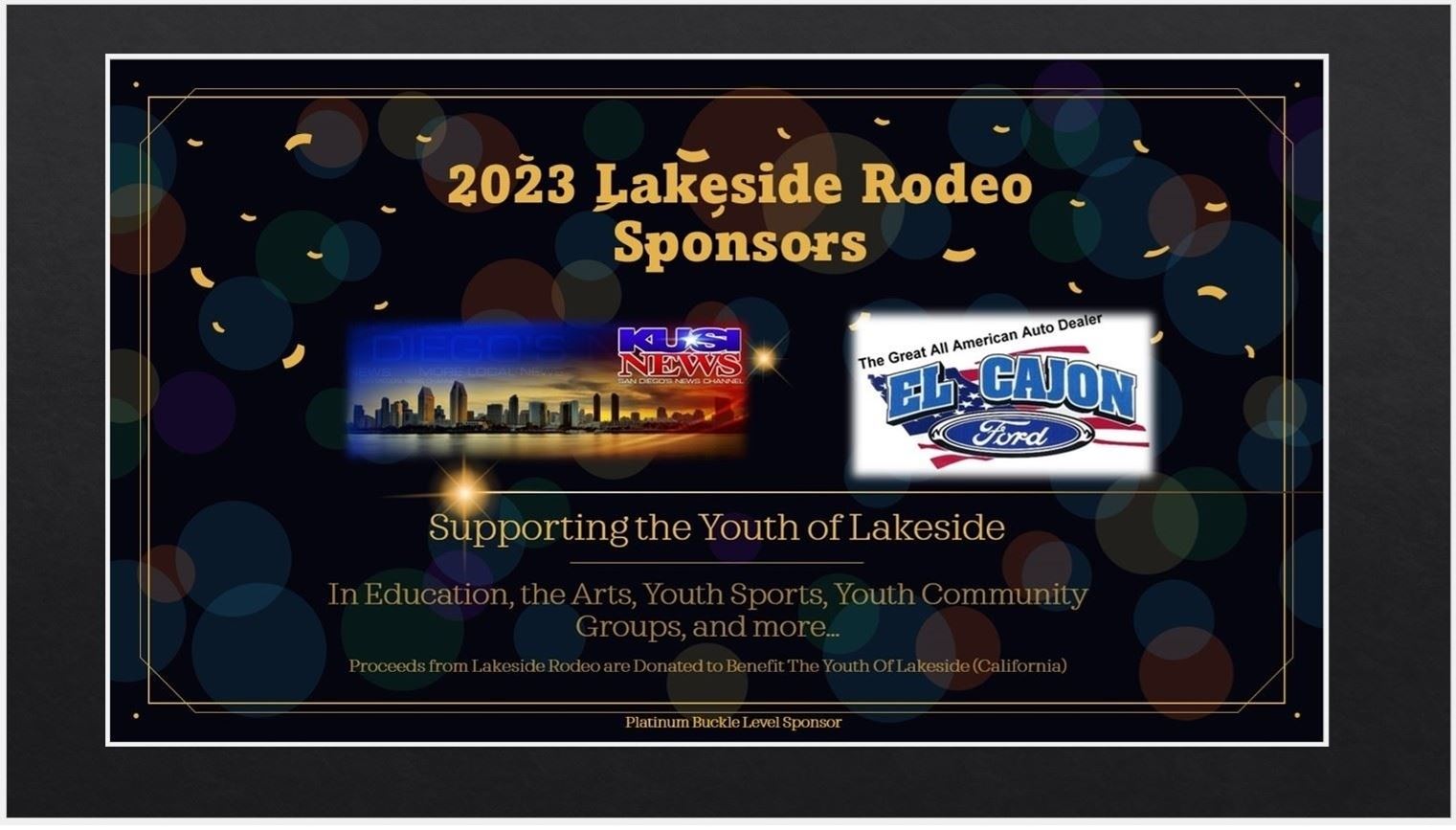 2023 Lakeside Rodeo Sponsors Platinum Buckle