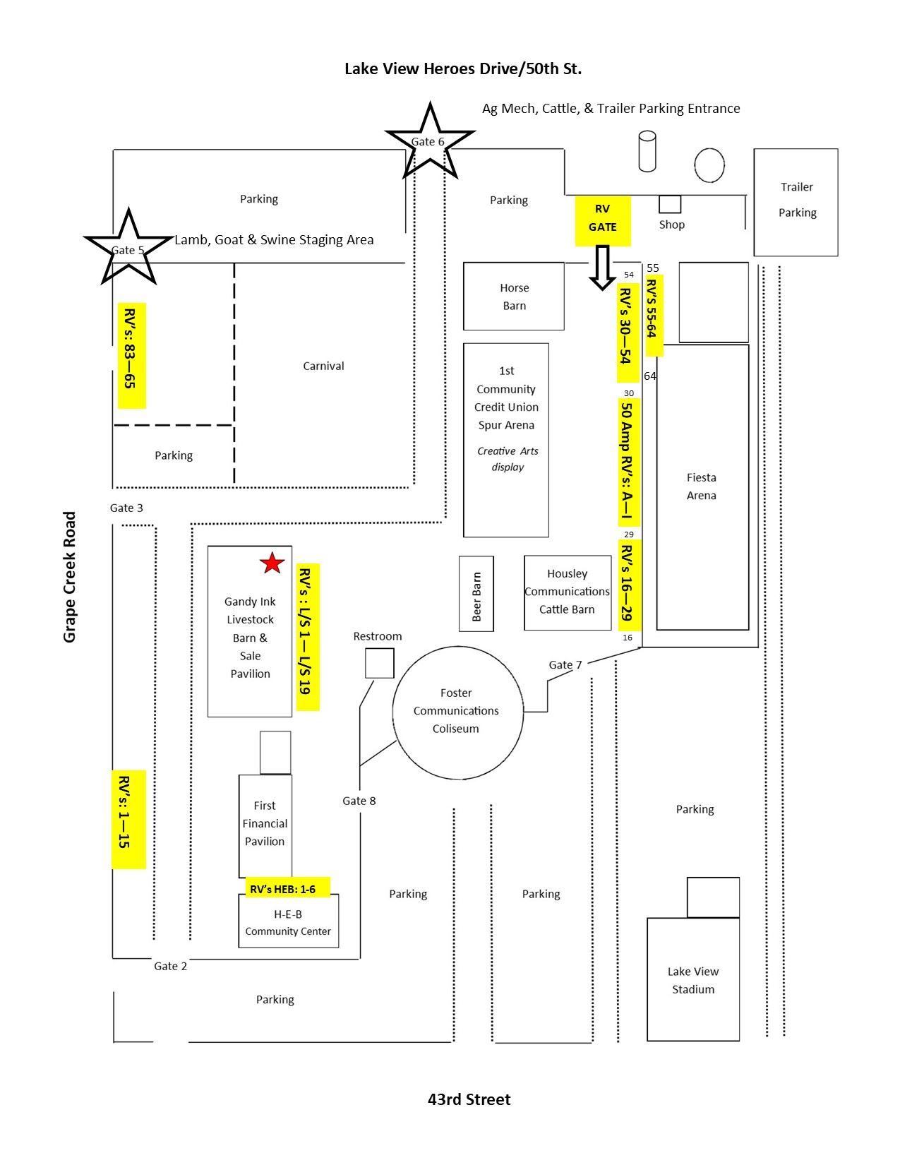 Fairgrounds RV Parking Map