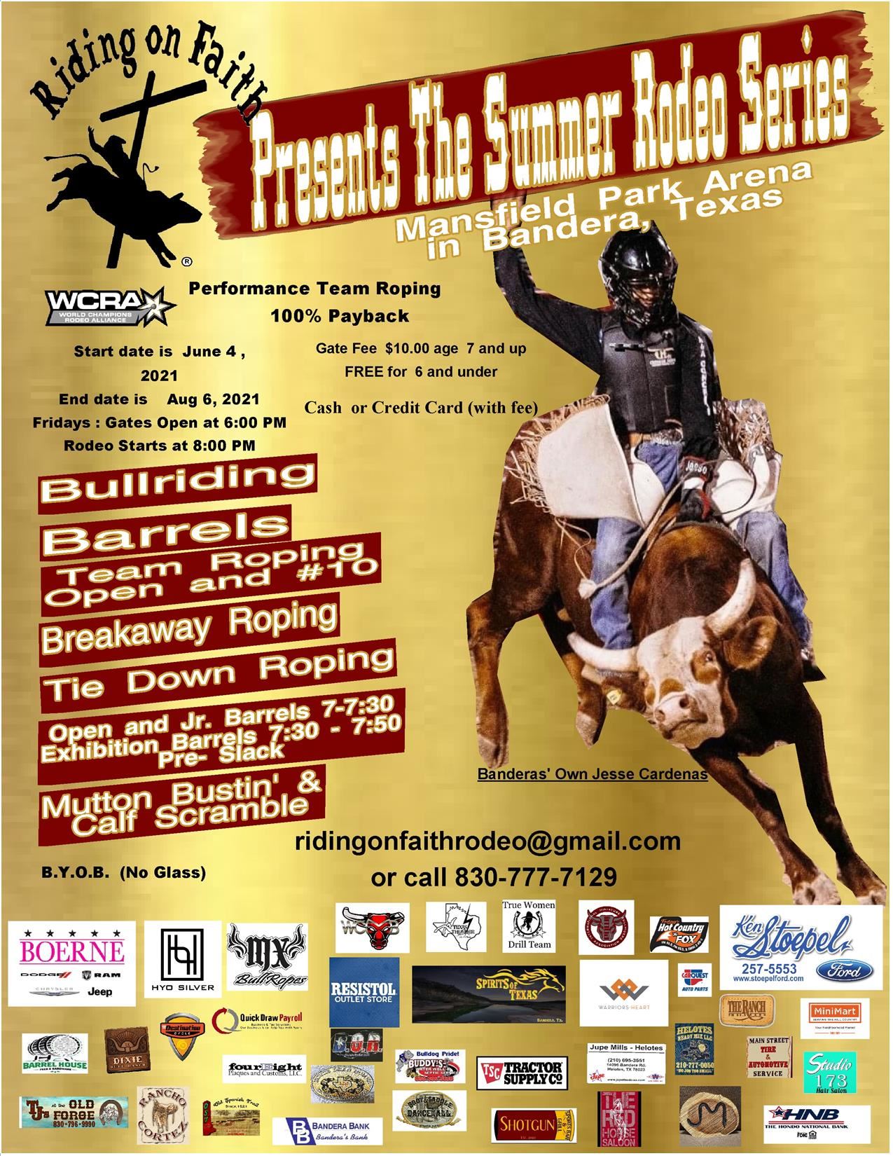 Riding on Faith Rodeo Summer Series