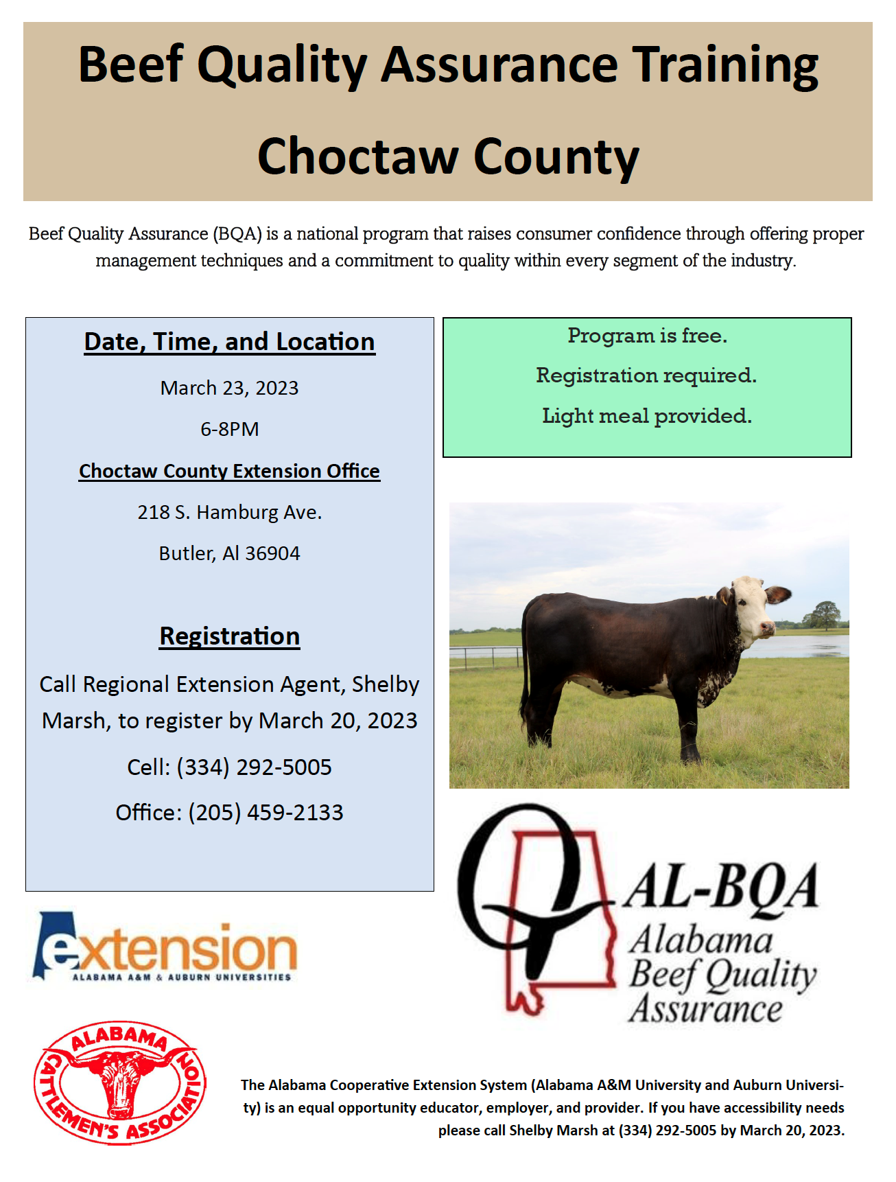 Beef Quality Assurance Training Choctaw County