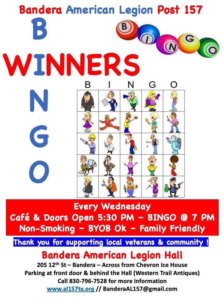 Bandera American Legion Post 157 BINGO