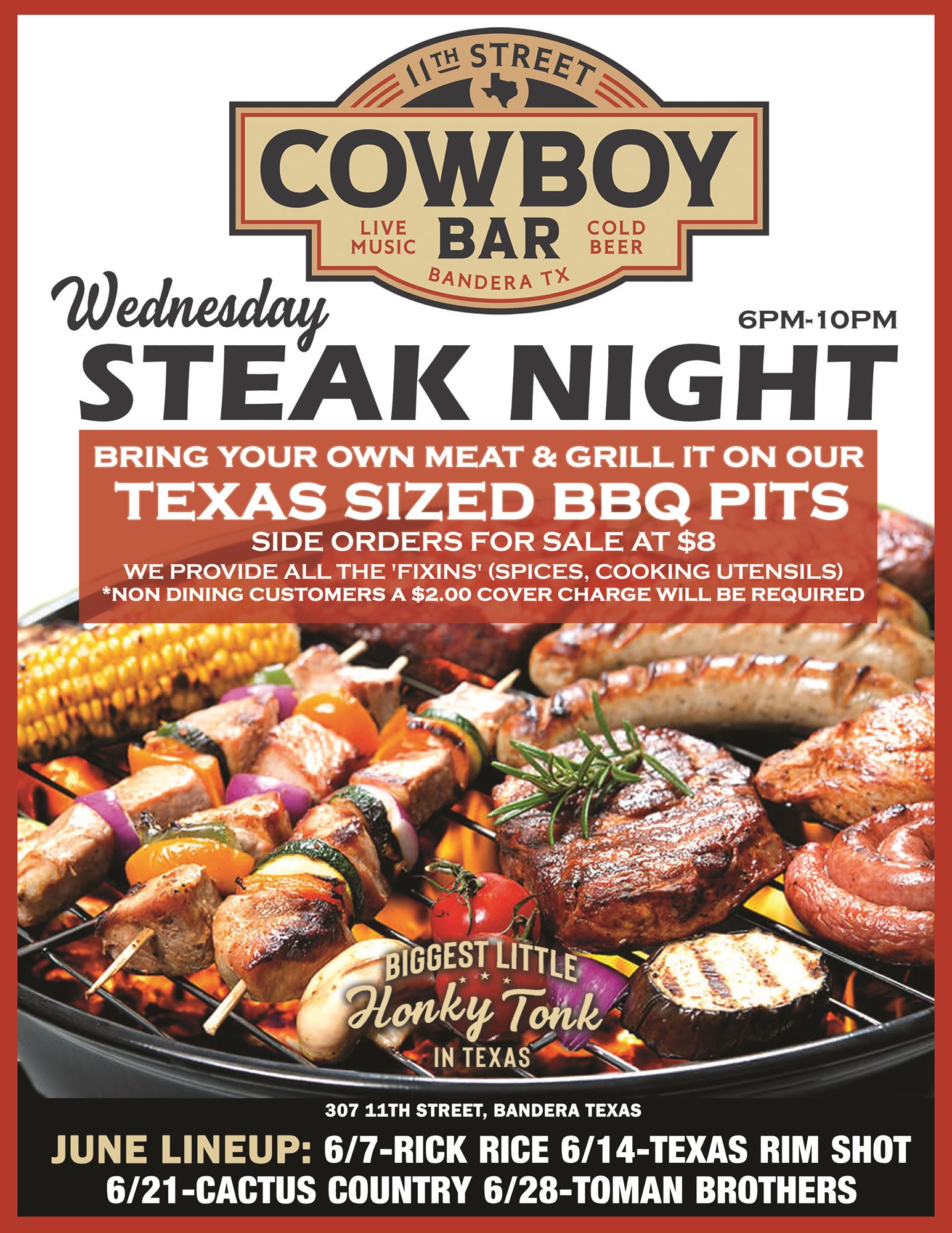 STEAK NIGHT AT 11th STREET COWBOY BAR