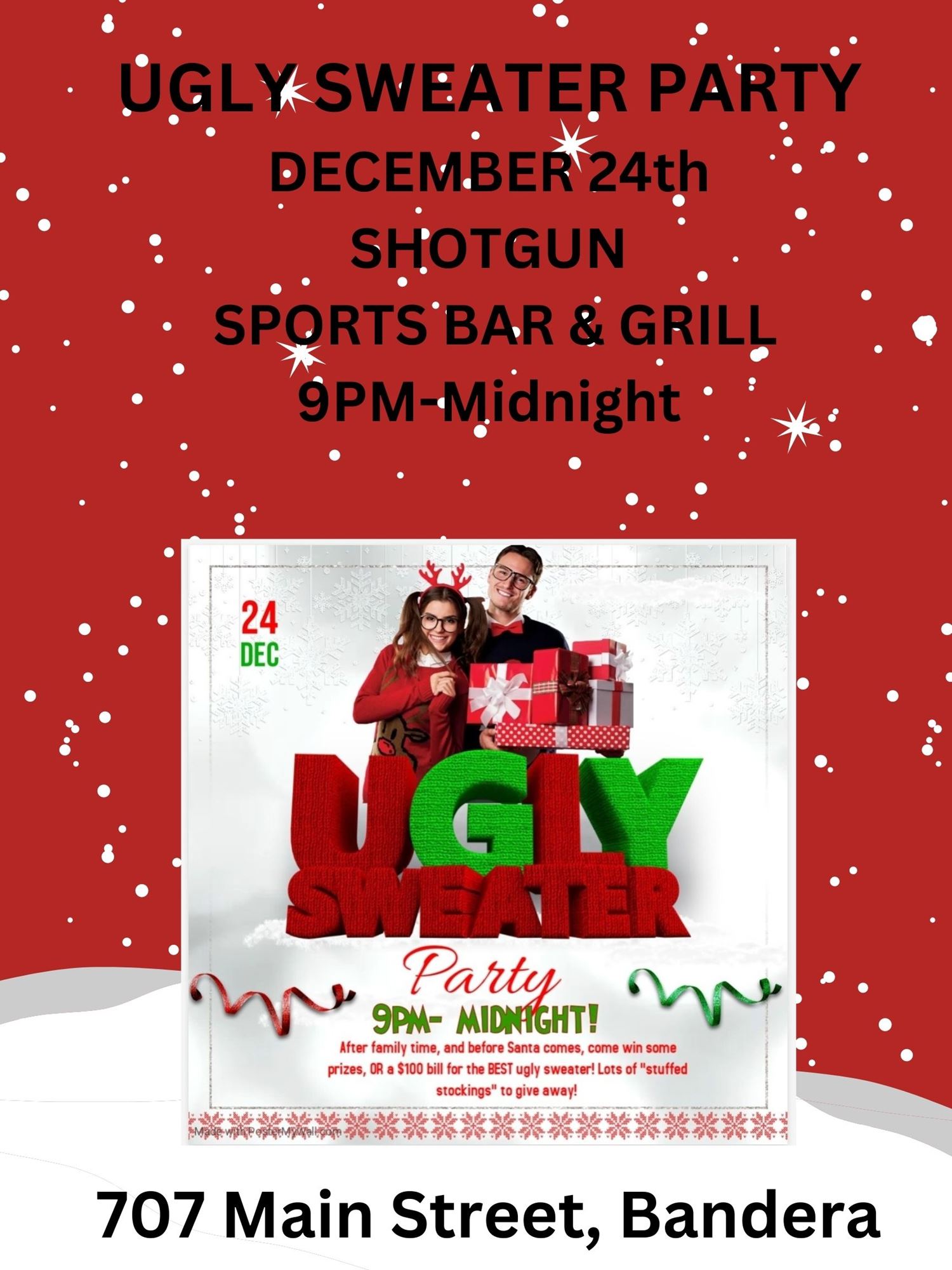 UGLY SWEATER PARTY-SHOTGUN BAR & GRILL