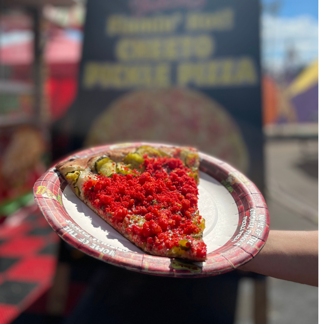 Rick’s Flamin’ Hot Cheetos Pickle Pizza 