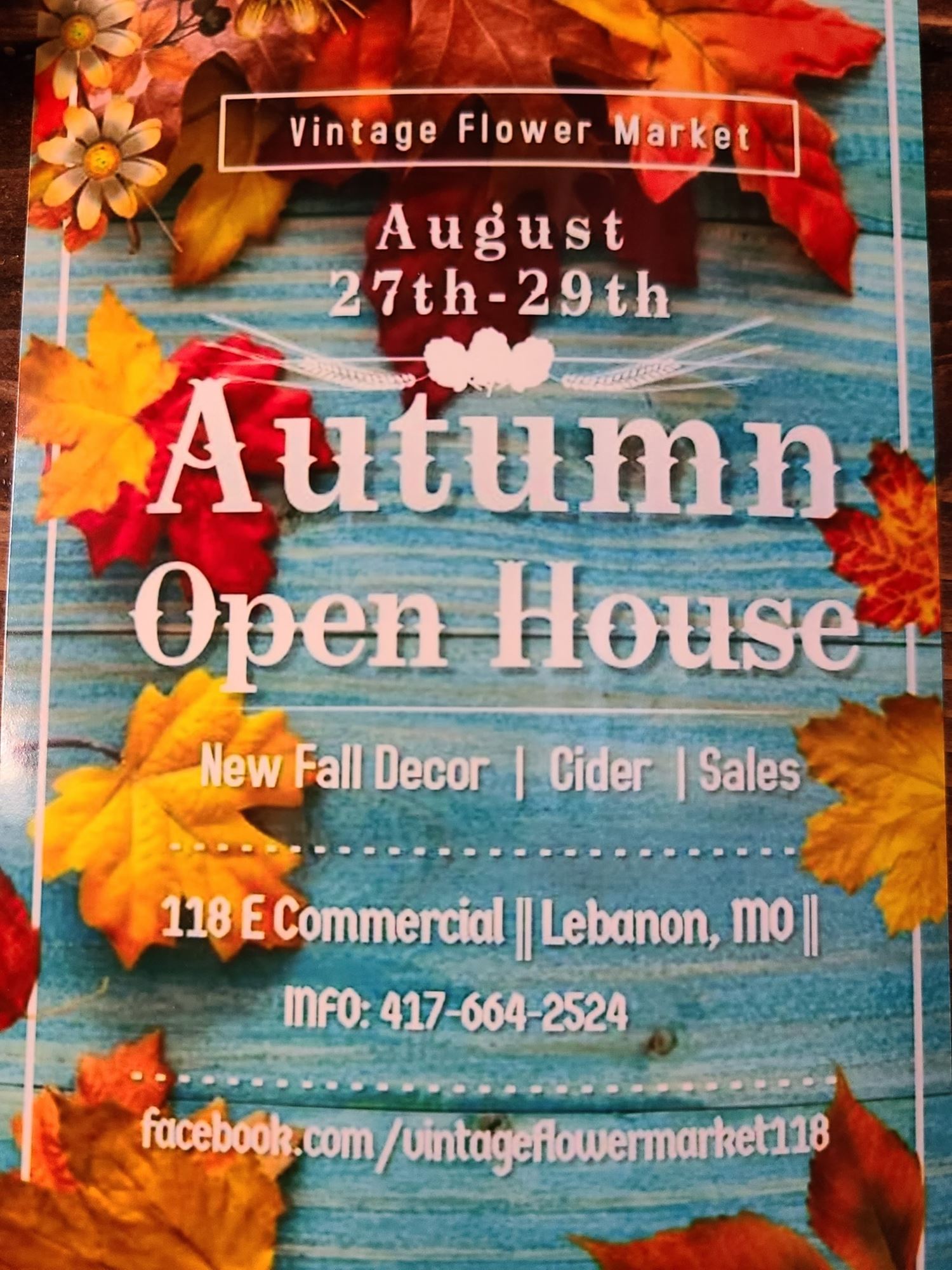 Vintage Flower Market Autumn Open House