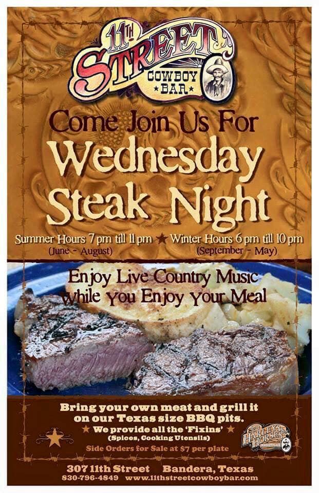 Steak Night at 11th Street Cowboy Bar