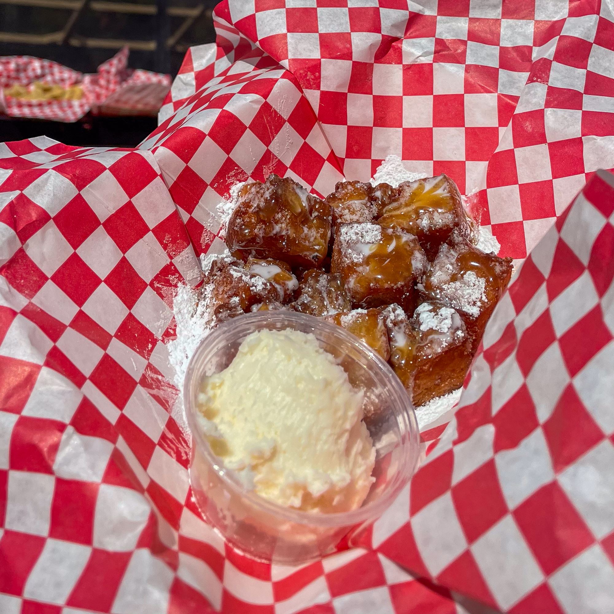 Deep Fried Bread Pudding Squares