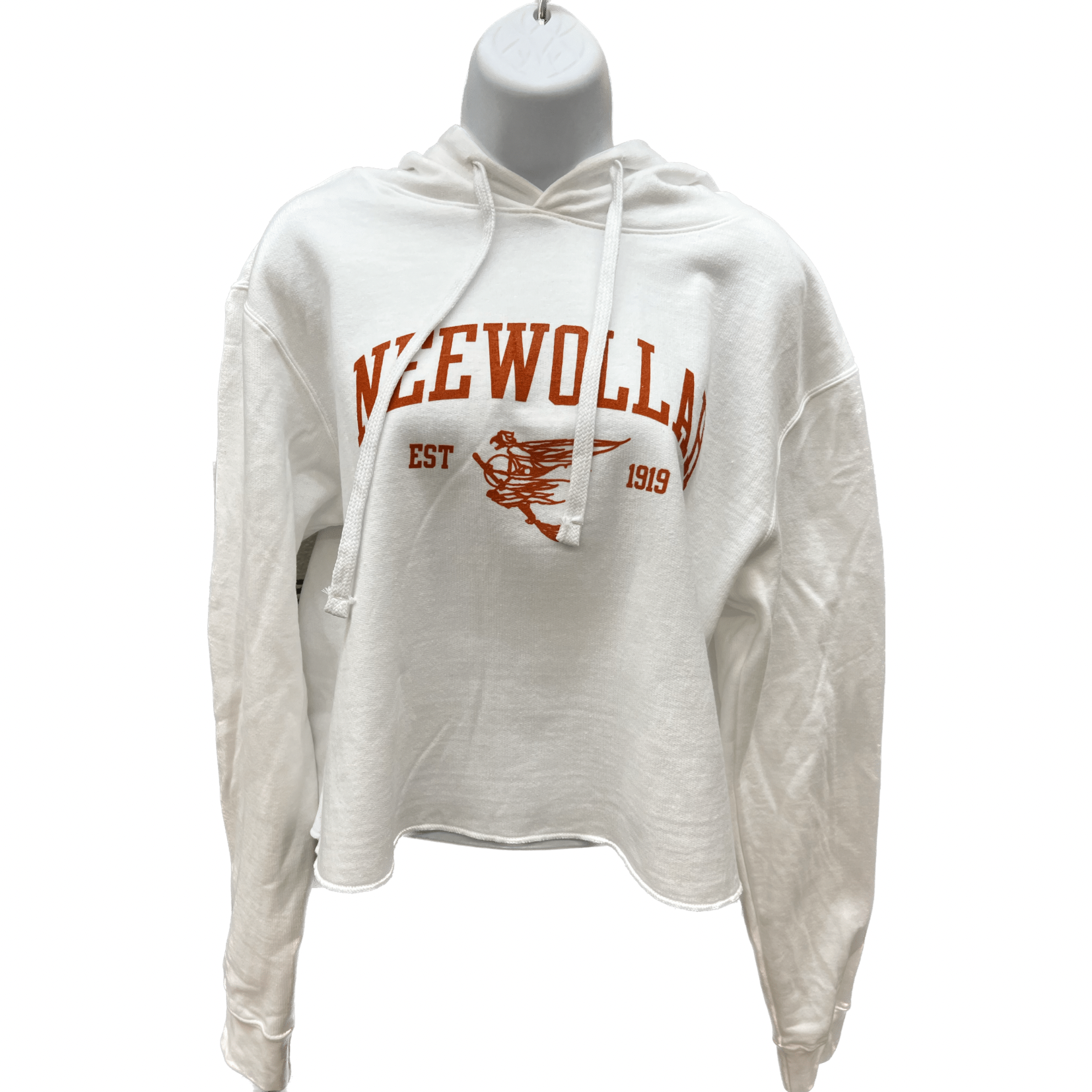 White Cropped Hoodie