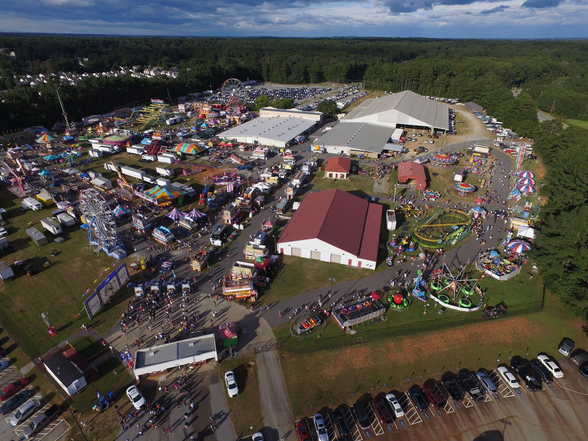 Drone shot of fair from 500 feet up