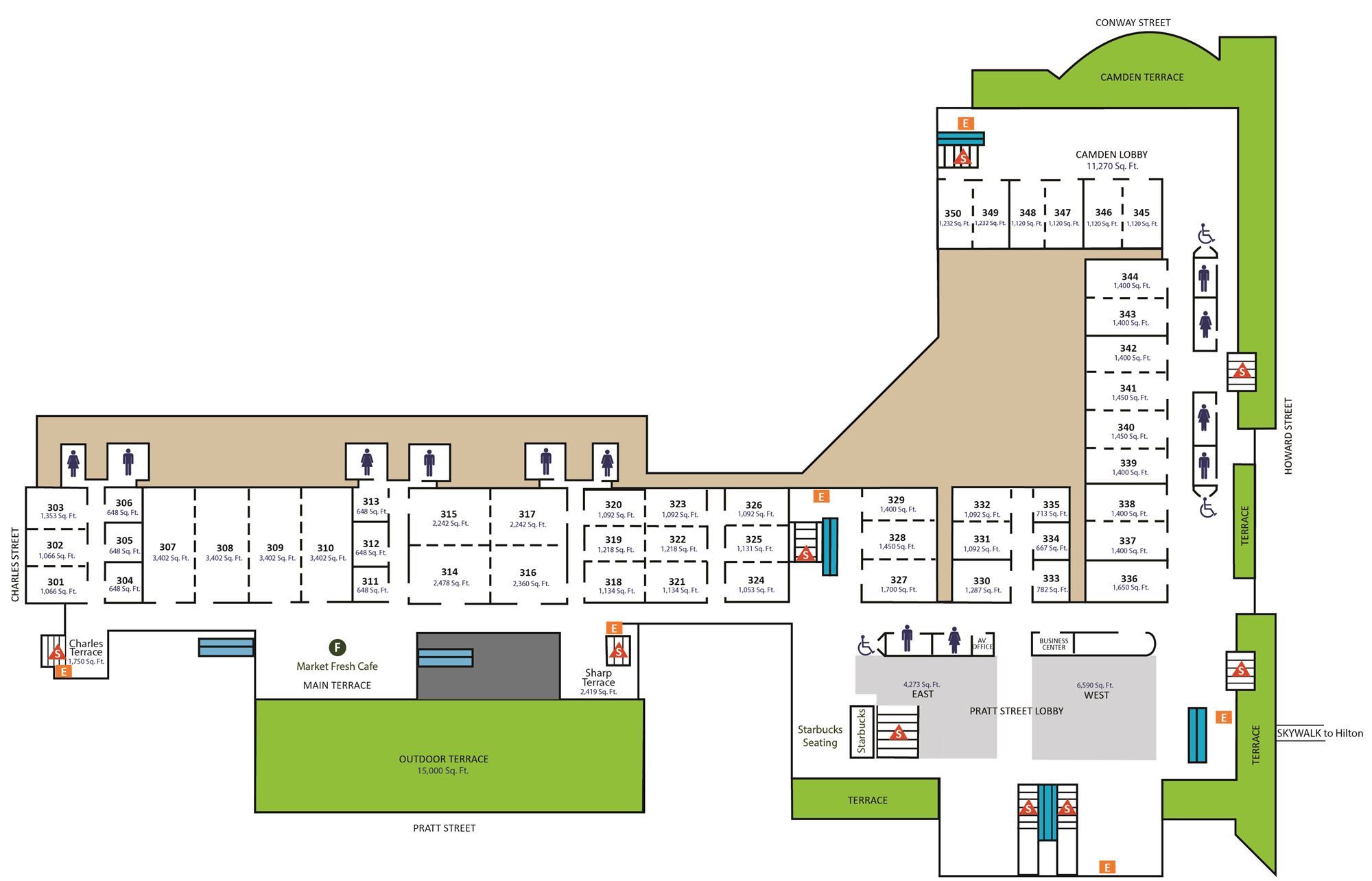 Baltimore Convention Center Map Level 300 Video Map