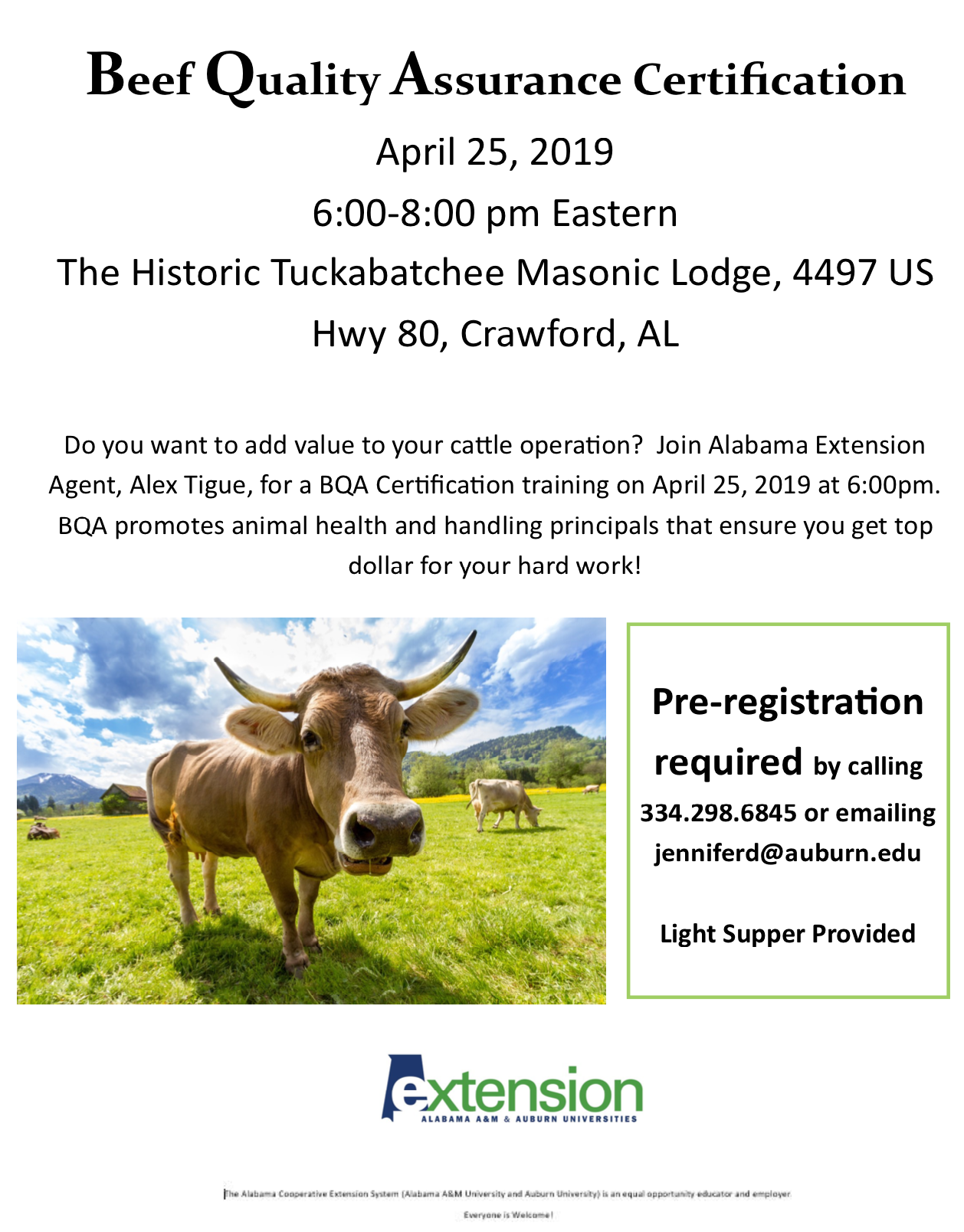 Russell County Beef Quality Assurance (BQA) Training