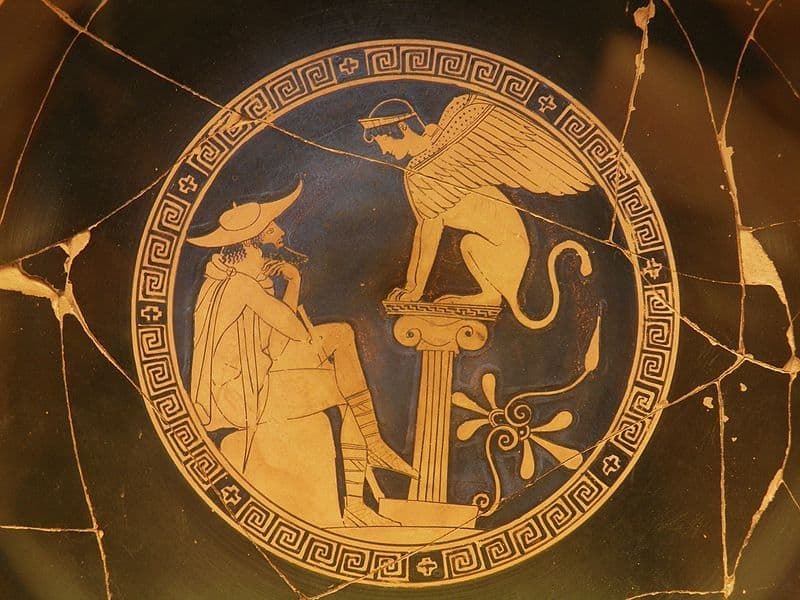 Gold seal featuring Oedipus Rex.