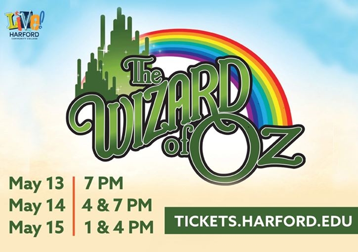 Show flyer showing dates and stating The Wizard of Oz.