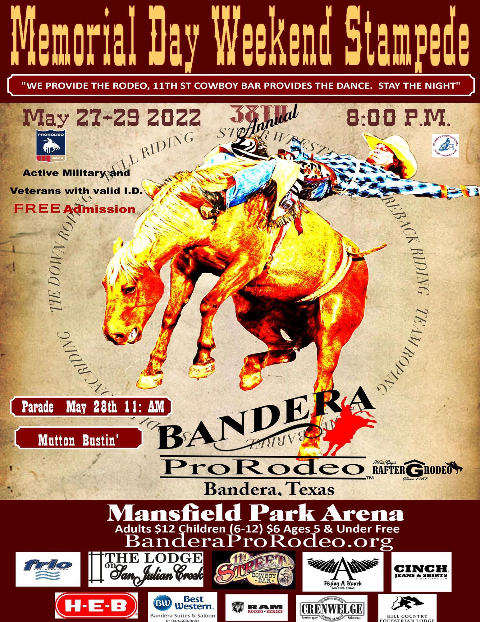 BANDERA PRORODEO PRCA STAMPEDE RODEO bandera-prorodeo-prca-stampede-rodeo