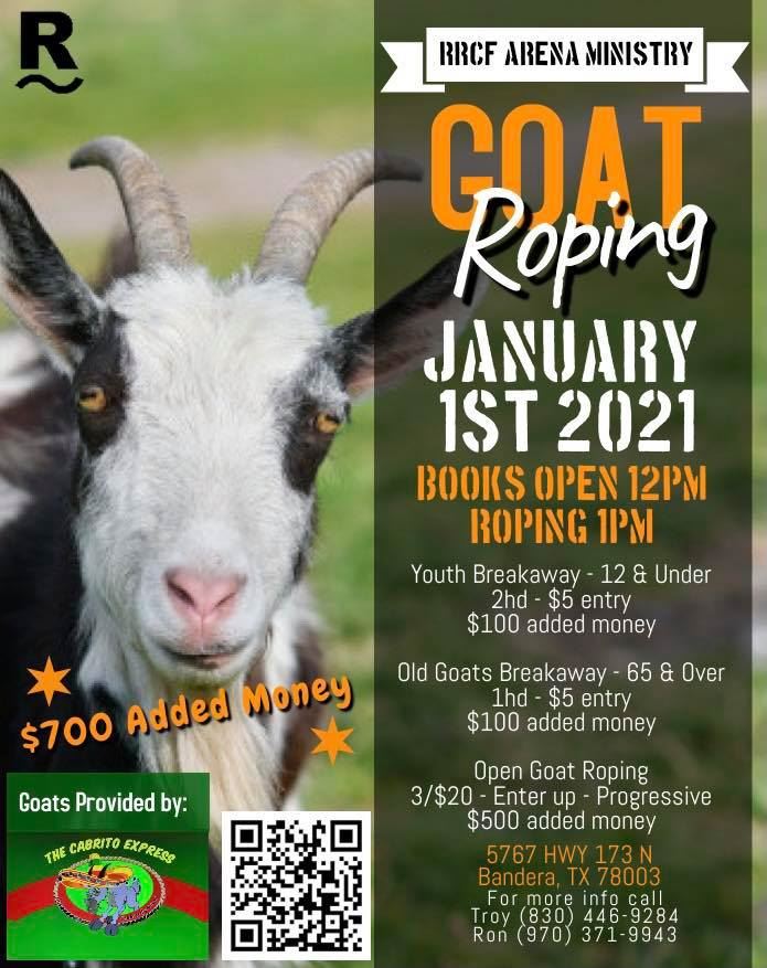 Goat Roping Banner Ridin the River Cowboy Fellowship Goat Roping