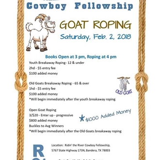 Goat Roping Banner Ridin' The River Cowboy Fellowship Goat Roping