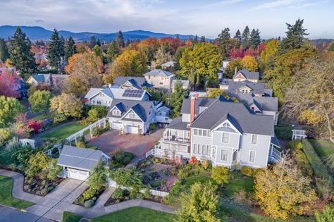 Aerial view of homes, Corvallis, OR